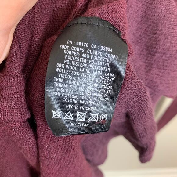 Anthropologie Rosie Neira Button Trail Burgandy Cardigan - Picture 6 of 7